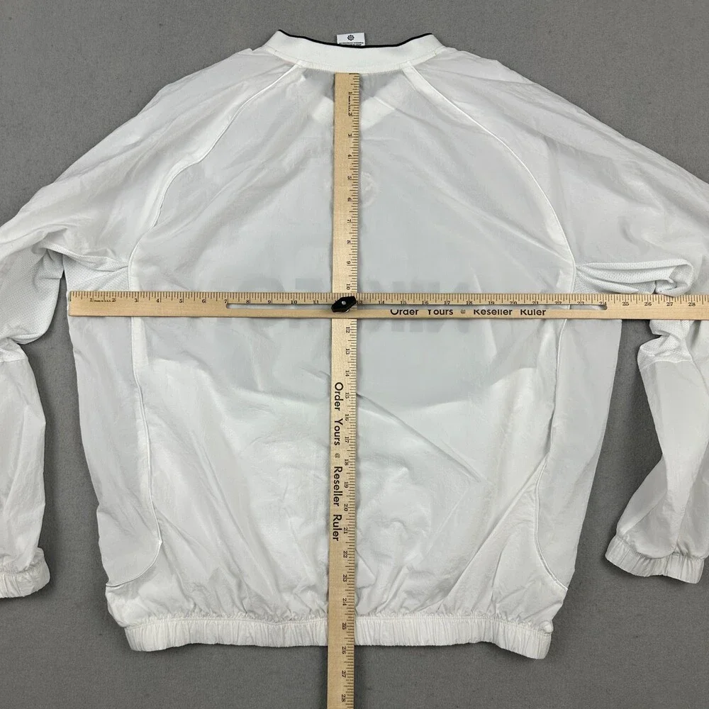 Nike Pullover Men Large White F.C. Football Club Soccer Center Swoosh Jacket L